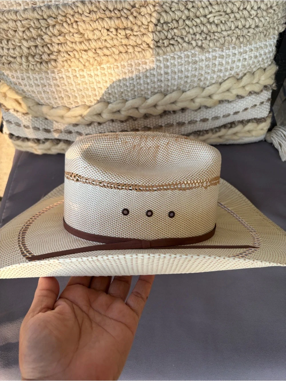 Kid's Ariat Beige Cowboy Straw Hat